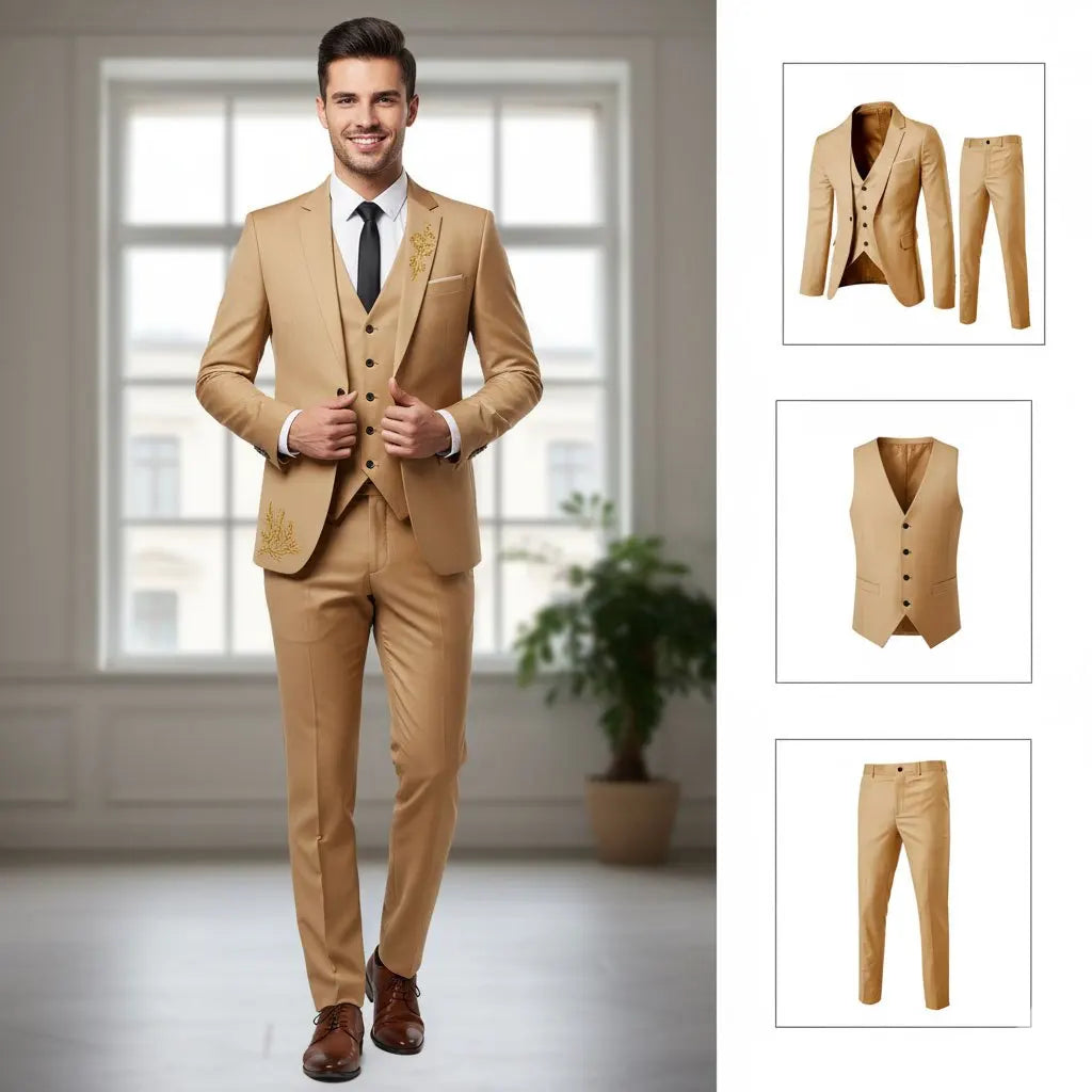 Completo da uomo elegante 3 pezzi , slim fit , smoking nero .