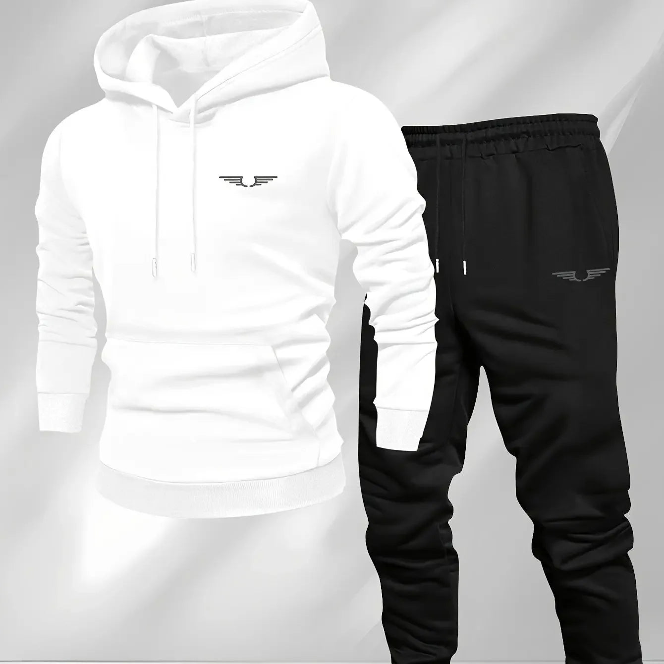 Men's fall/winter sports casual set trendy American streetwear multi-purpose printed coat men's clothing top and pants complete