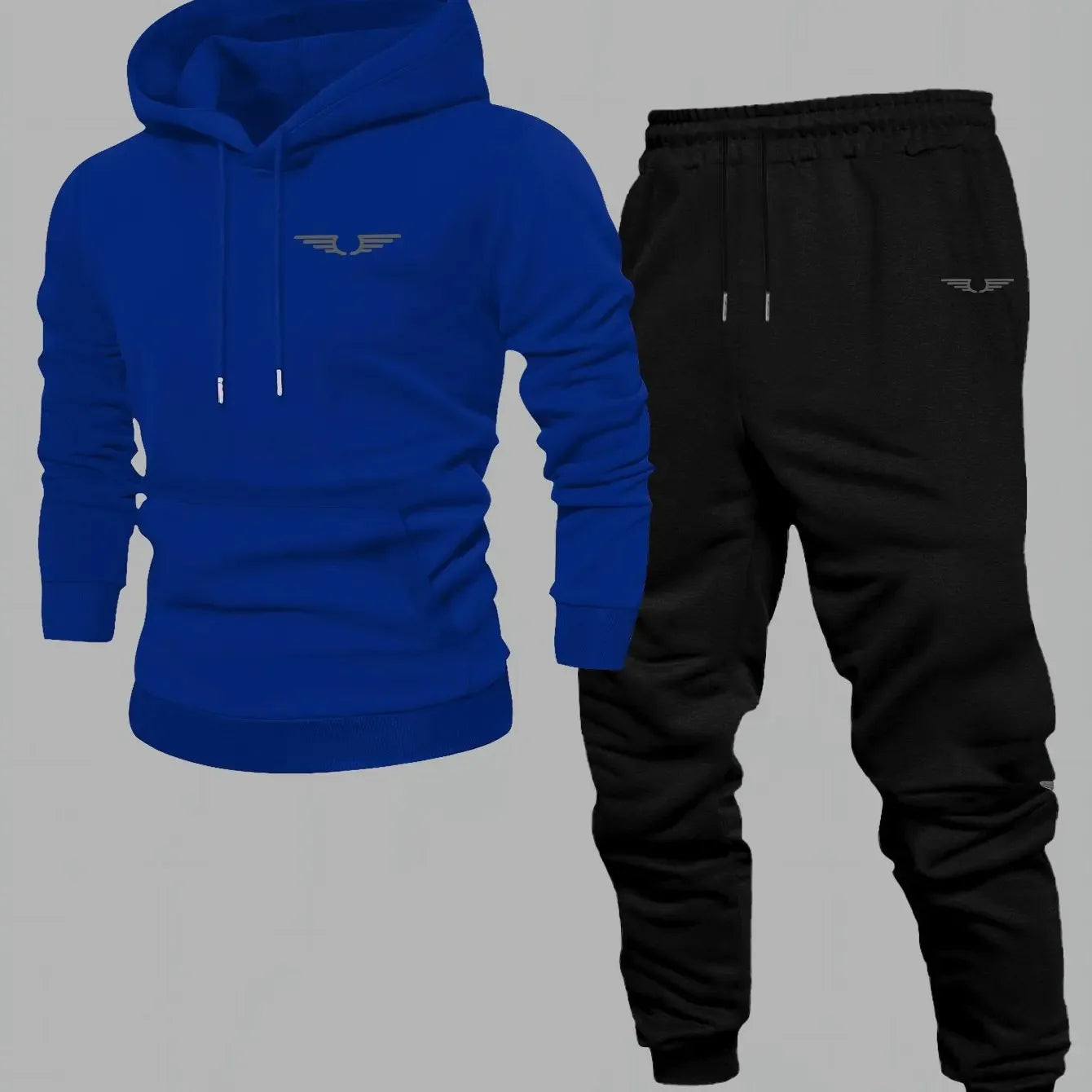 Men's fall/winter sports casual set trendy American streetwear multi-purpose printed coat men's clothing top and pants complete