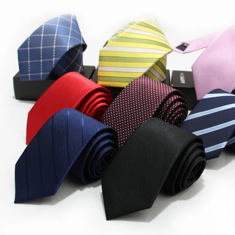 Cravatta da uomo da 7cm , a righe a pois formali e classiche