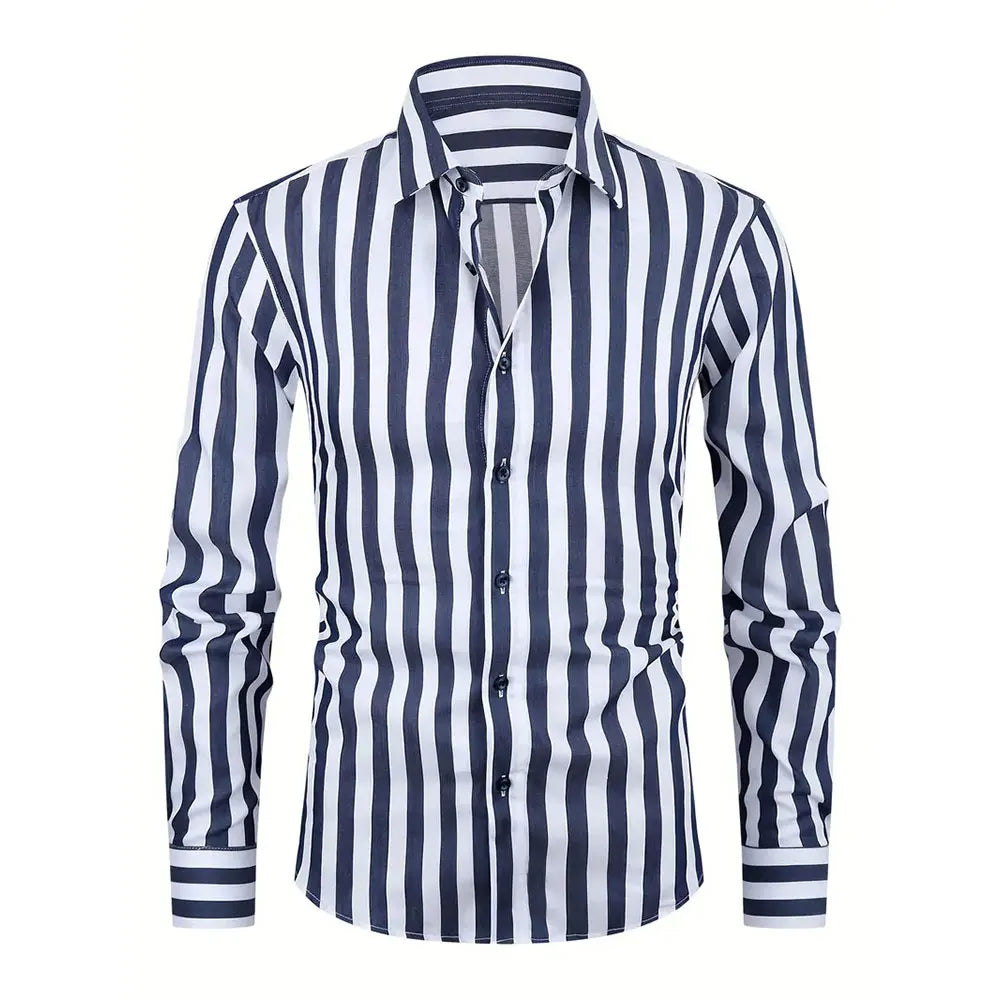 Vintage Plaid Printed Shirt New Hawaii Fashion Vacation Casual Long-sleeved Shirt Men's Clothing Large Size Lapel Button Tops