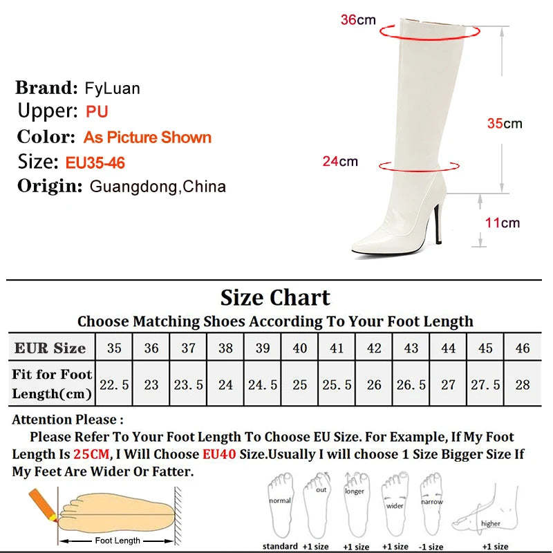 Solid Color Stiletto Long Boots Autumn Winter Woman Shoes Pointed Toe Side Zipper Knee Length Boots Ladies Pole Dance Tall Boots