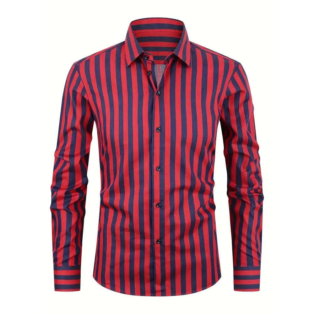 Vintage Plaid Printed Shirt New Hawaii Fashion Vacation Casual Long-sleeved Shirt Men's Clothing Large Size Lapel Button Tops