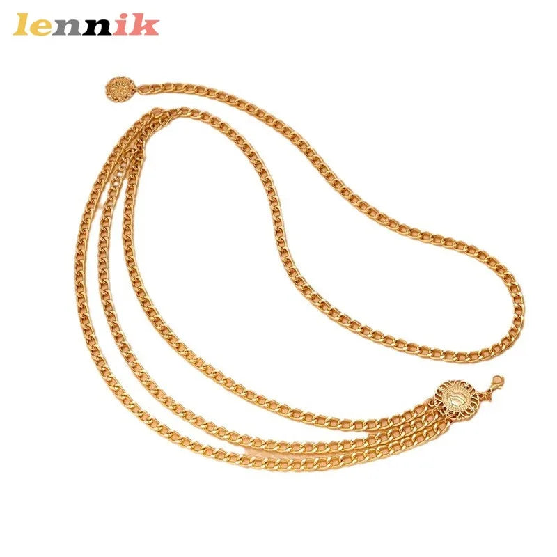 Metal Fringe Waist Chain, Multi-Layer Body Jewelry , Y2K Streetwear Accessory for Dresses & Shirts, Chain for Badgeil Same Style