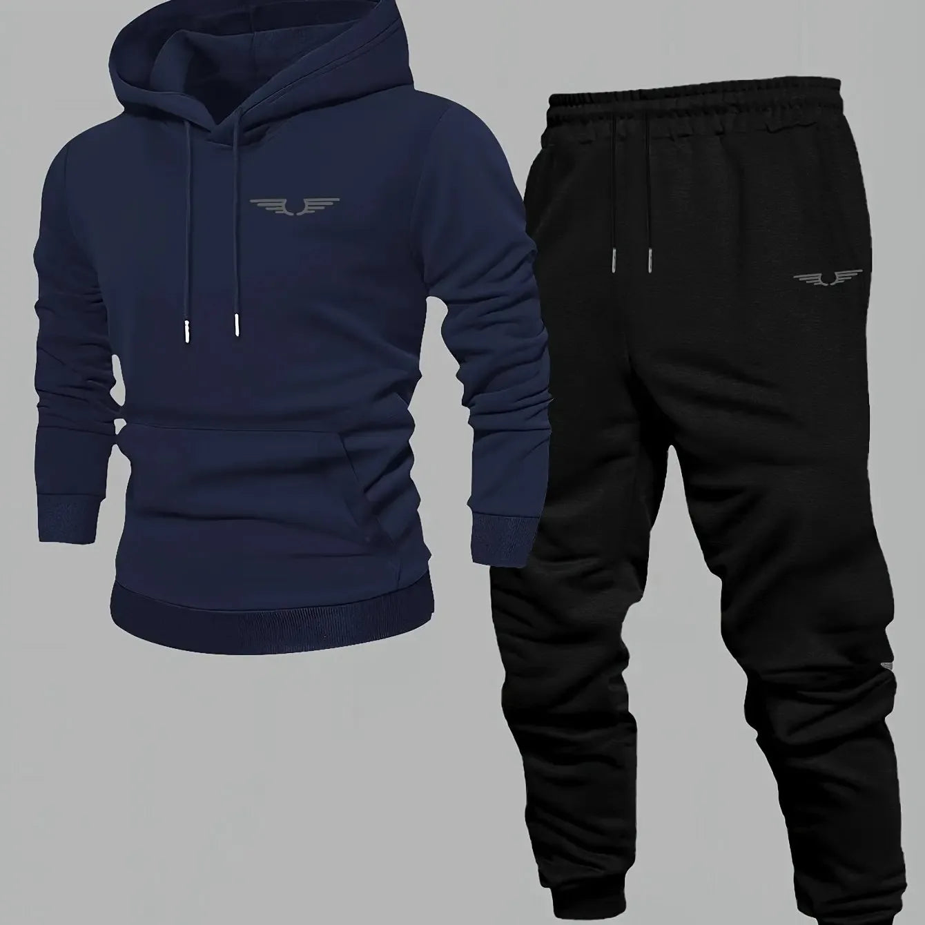 Men's fall/winter sports casual set trendy American streetwear multi-purpose printed coat men's clothing top and pants complete