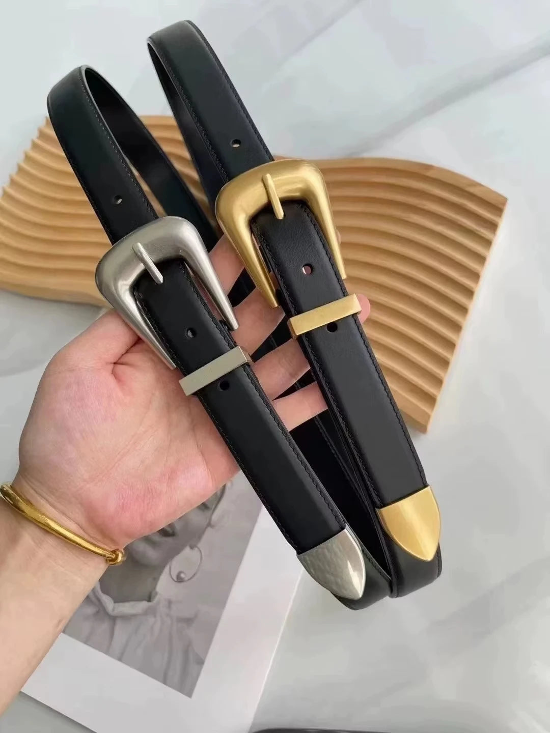 High-End Fashion Women's Belt Multifunctional Casual Cowhide Pants Decorative Model Sense Accessories for Women