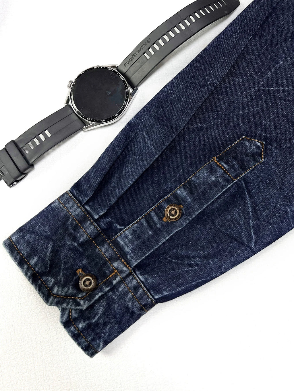 Men's blue denim shirt, long-sleeved, fashionable new style, trendy, slim fit, casual, versatile, slim fit, high-end feel, doubl