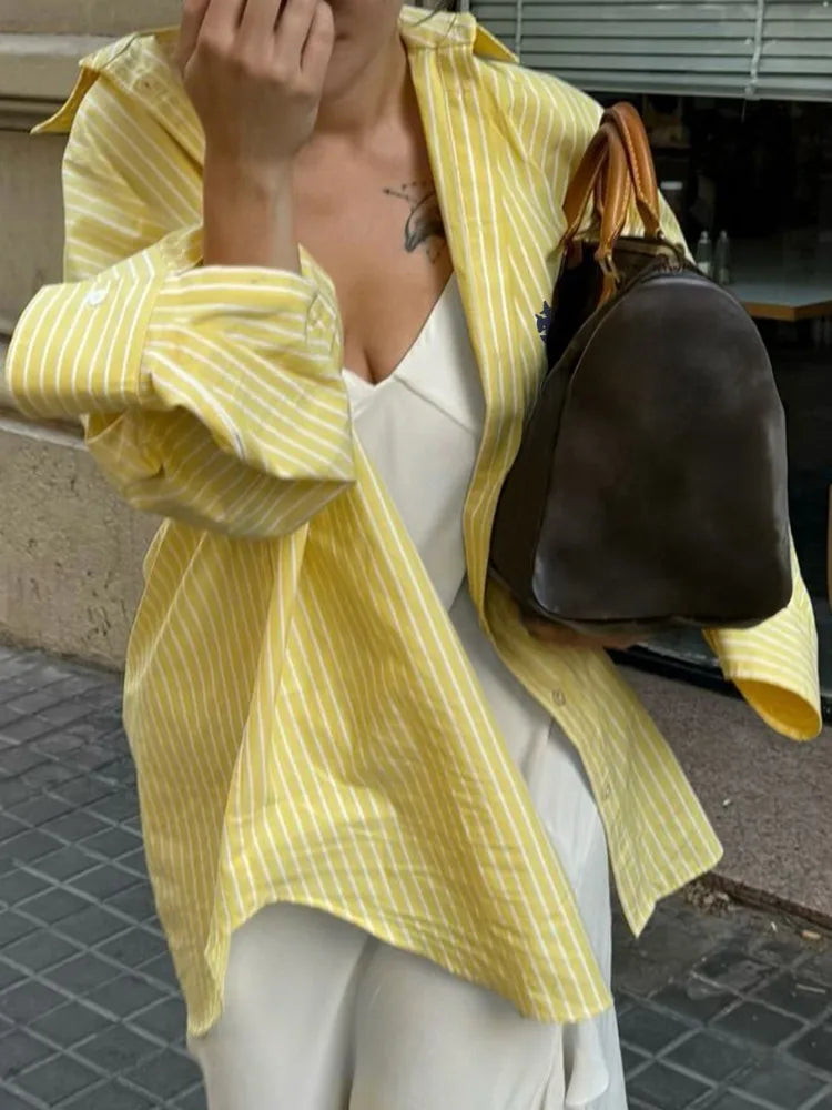 New Fall And Winter Casual Striped Women's Shirt,Women's Clothing,Tops For Woman,Blouse For Woman,Street Wear,Shoujo Clothes