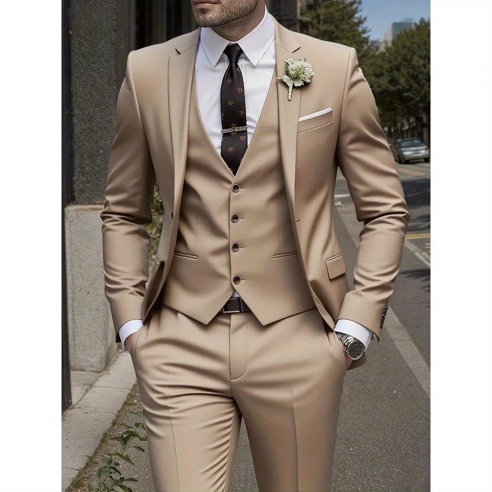 Completo da uomo elegante 3 pezzi , slim fit , smoking nero .