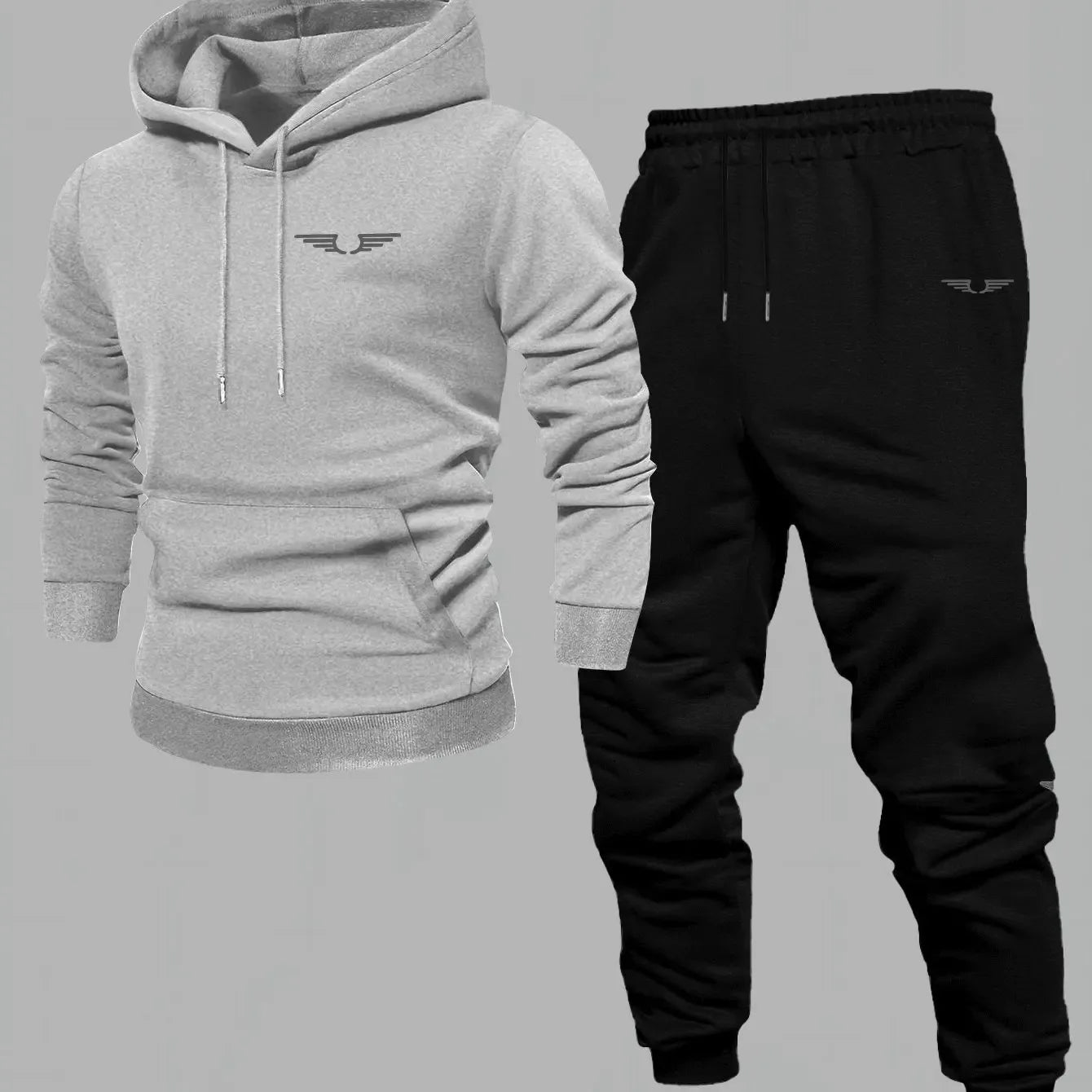 Men's fall/winter sports casual set trendy American streetwear multi-purpose printed coat men's clothing top and pants complete