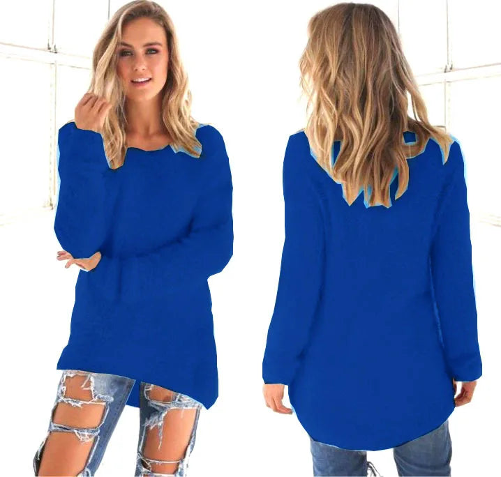 2023 new Women's woman Sweaters Jumpers Clothing Autumn and Winter Fashion Solid Color Long Sleeve Women's Sweater Top Pullovers