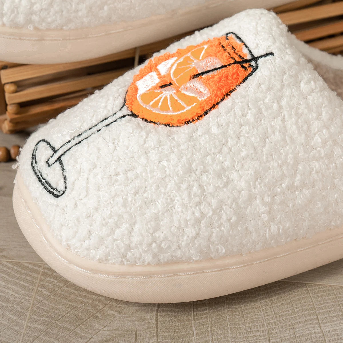 Spritz O'Clock Comfy Women's Aperol Spritz Indoor Winter Slippers Fluffy Slippers Shower Girl Party Bridal Mom Gift Home Shoes