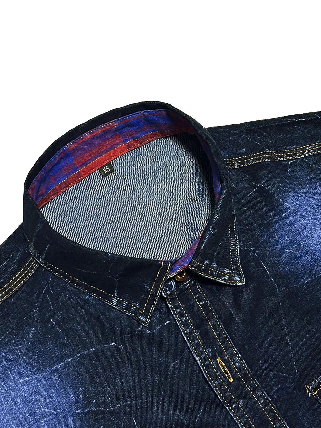 Men's blue denim shirt, long-sleeved, fashionable new style, trendy, slim fit, casual, versatile, slim fit, high-end feel, doubl