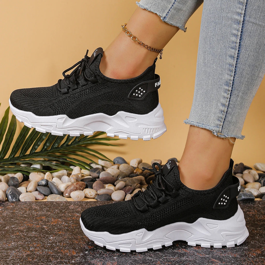 New women's thick-soled sneakers Breathable Mesh Sneakers Women Casual Shoes Thick Sole Spring Tennis Shoes free shiping shoe