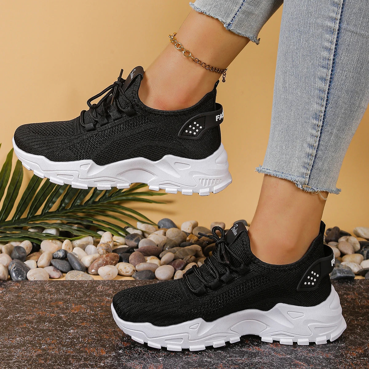New women's thick-soled sneakers Breathable Mesh Sneakers Women Casual Shoes Thick Sole Spring Tennis Shoes free shiping shoe