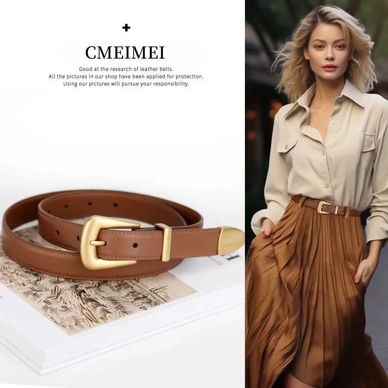 High-End Fashion Women's Belt Multifunctional Casual Cowhide Pants Decorative Model Sense Accessories for Women