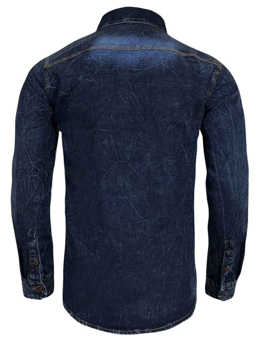 Men's blue denim shirt, long-sleeved, fashionable new style, trendy, slim fit, casual, versatile, slim fit, high-end feel, doubl