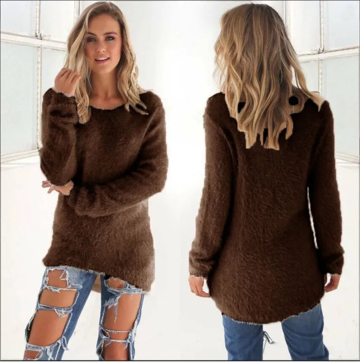 2023 new Women's woman Sweaters Jumpers Clothing Autumn and Winter Fashion Solid Color Long Sleeve Women's Sweater Top Pullovers