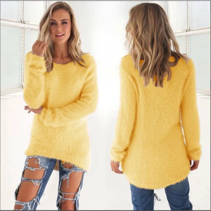 2023 new Women's woman Sweaters Jumpers Clothing Autumn and Winter Fashion Solid Color Long Sleeve Women's Sweater Top Pullovers