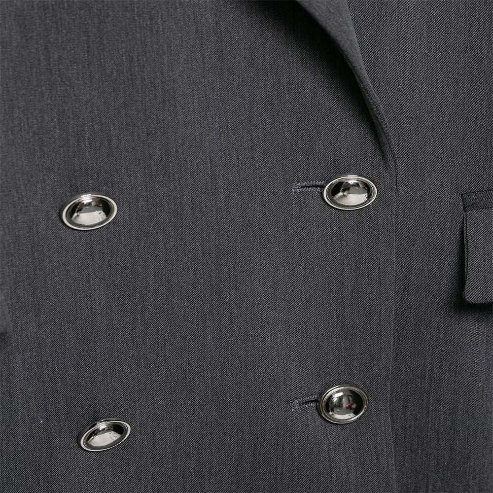 European and American style women's clothing new fashion versatile solid color long sleeved slimming double breasted suit jacket