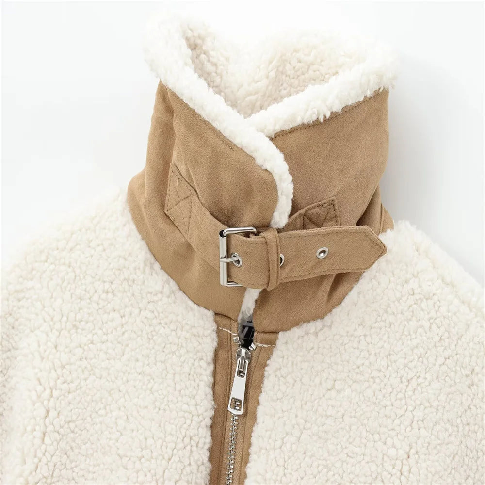 Cappotto donna invernale , caldo e morbido , in pile double-face