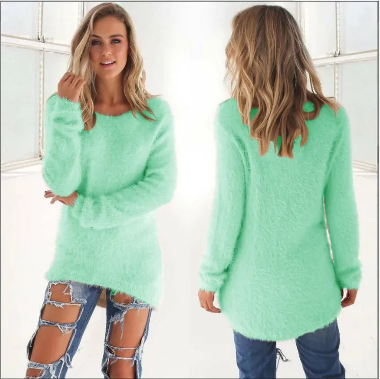 2023 new Women's woman Sweaters Jumpers Clothing Autumn and Winter Fashion Solid Color Long Sleeve Women's Sweater Top Pullovers