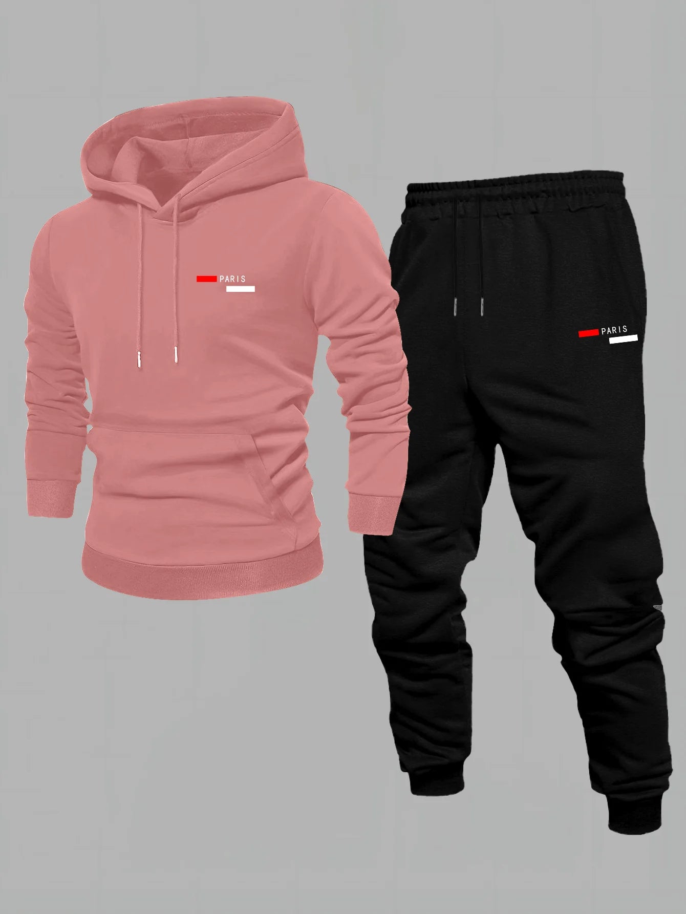 Hoodie sweatshirt men's fall/winter casual set trendy American streetwear printed coat men's clothing top and pants complete set