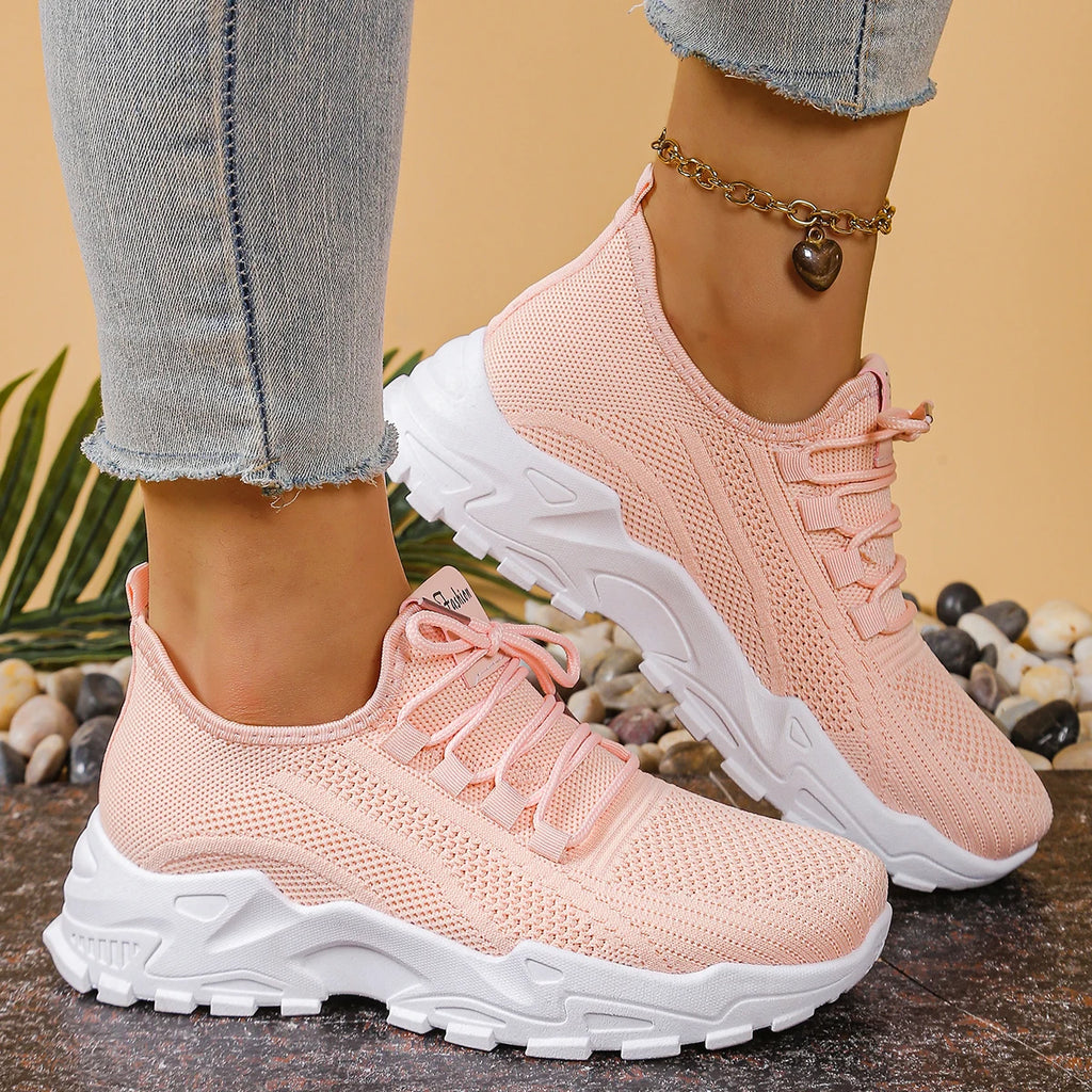 New women's thick-soled sneakers Breathable Mesh Sneakers Women Casual Shoes Thick Sole Spring Tennis Shoes free shiping shoe