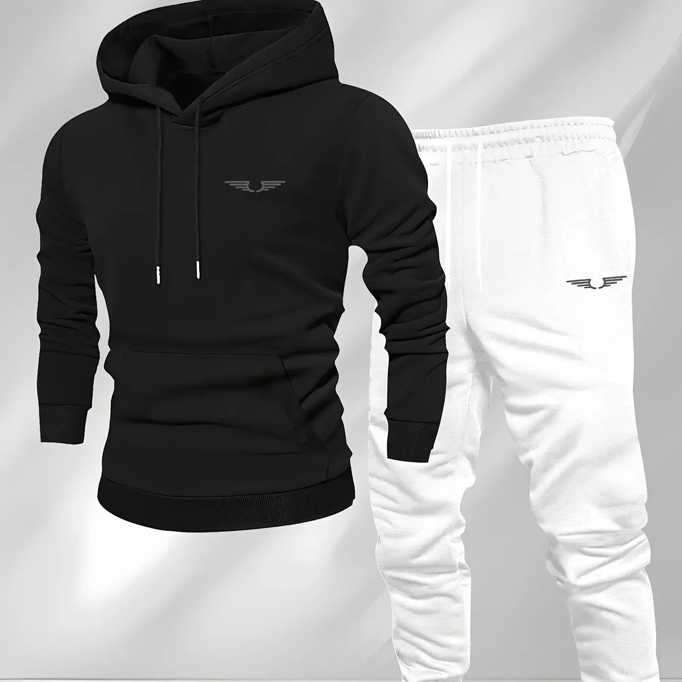 Men's fall/winter sports casual set trendy American streetwear multi-purpose printed coat men's clothing top and pants complete