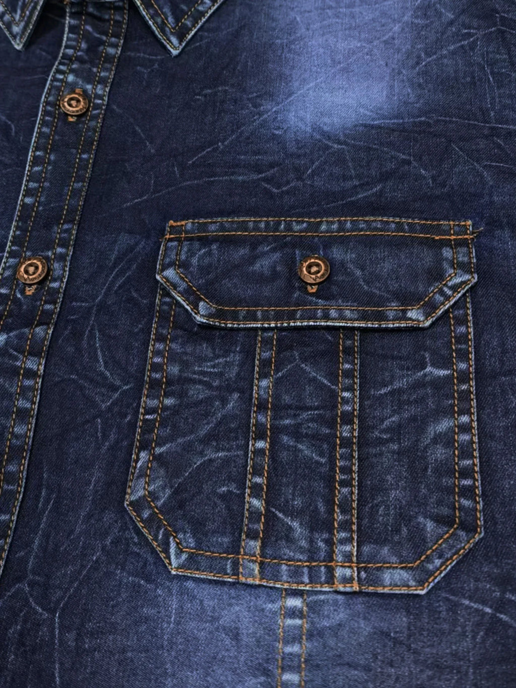 Men's blue denim shirt, long-sleeved, fashionable new style, trendy, slim fit, casual, versatile, slim fit, high-end feel, doubl