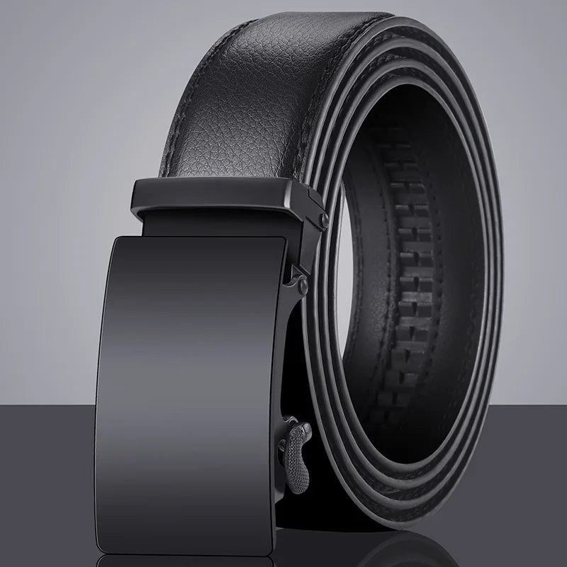 Alloy Automatic Buckle Men's Belt (Non-Iron, Rustproof), Premium Large Size Dress Belt for Business Casual, Lightweight Durable