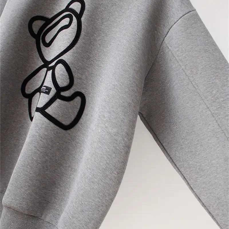 Pullover White Bear Long Sleeve Sweater Autumn and Winter Women Clothing Korean Fashion Oversize Kawaii Clothes Sweatshirt Woman