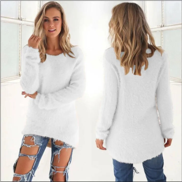 2023 new Women's woman Sweaters Jumpers Clothing Autumn and Winter Fashion Solid Color Long Sleeve Women's Sweater Top Pullovers