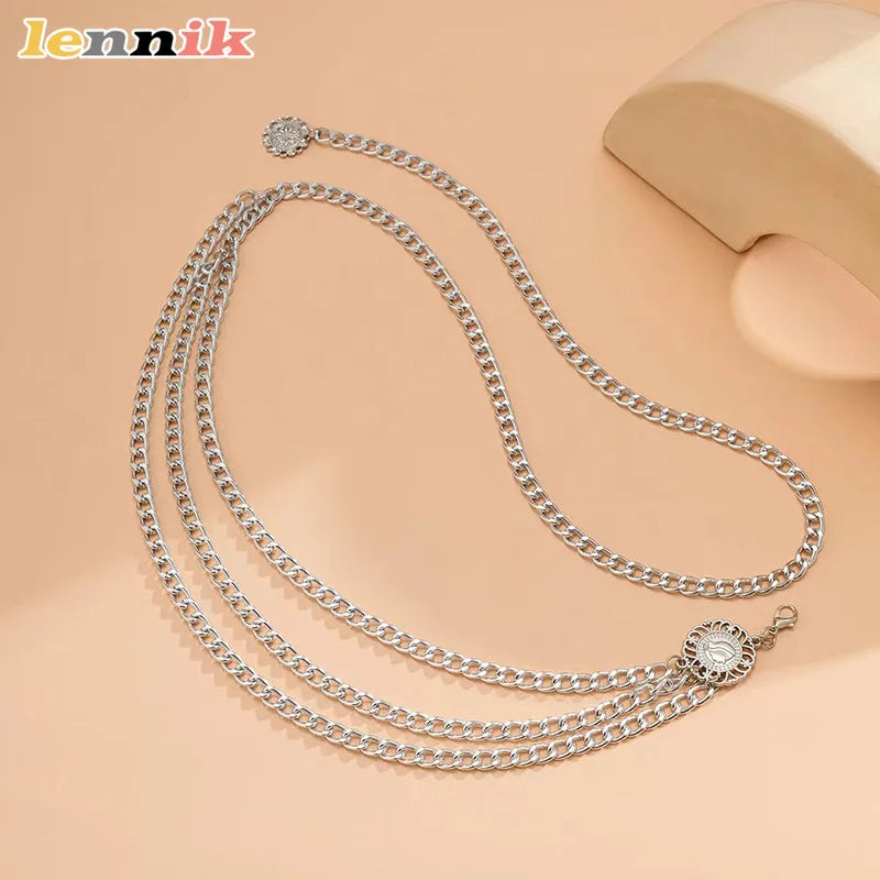 Metal Fringe Waist Chain, Multi-Layer Body Jewelry , Y2K Streetwear Accessory for Dresses & Shirts, Chain for Badgeil Same Style