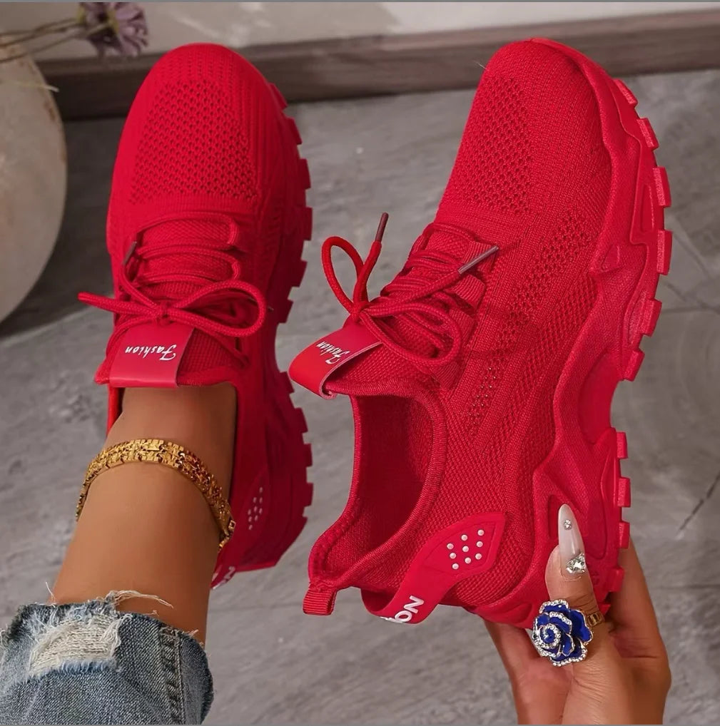 New women's thick-soled sneakers Breathable Mesh Sneakers Women Casual Shoes Thick Sole Spring Tennis Shoes free shiping shoe