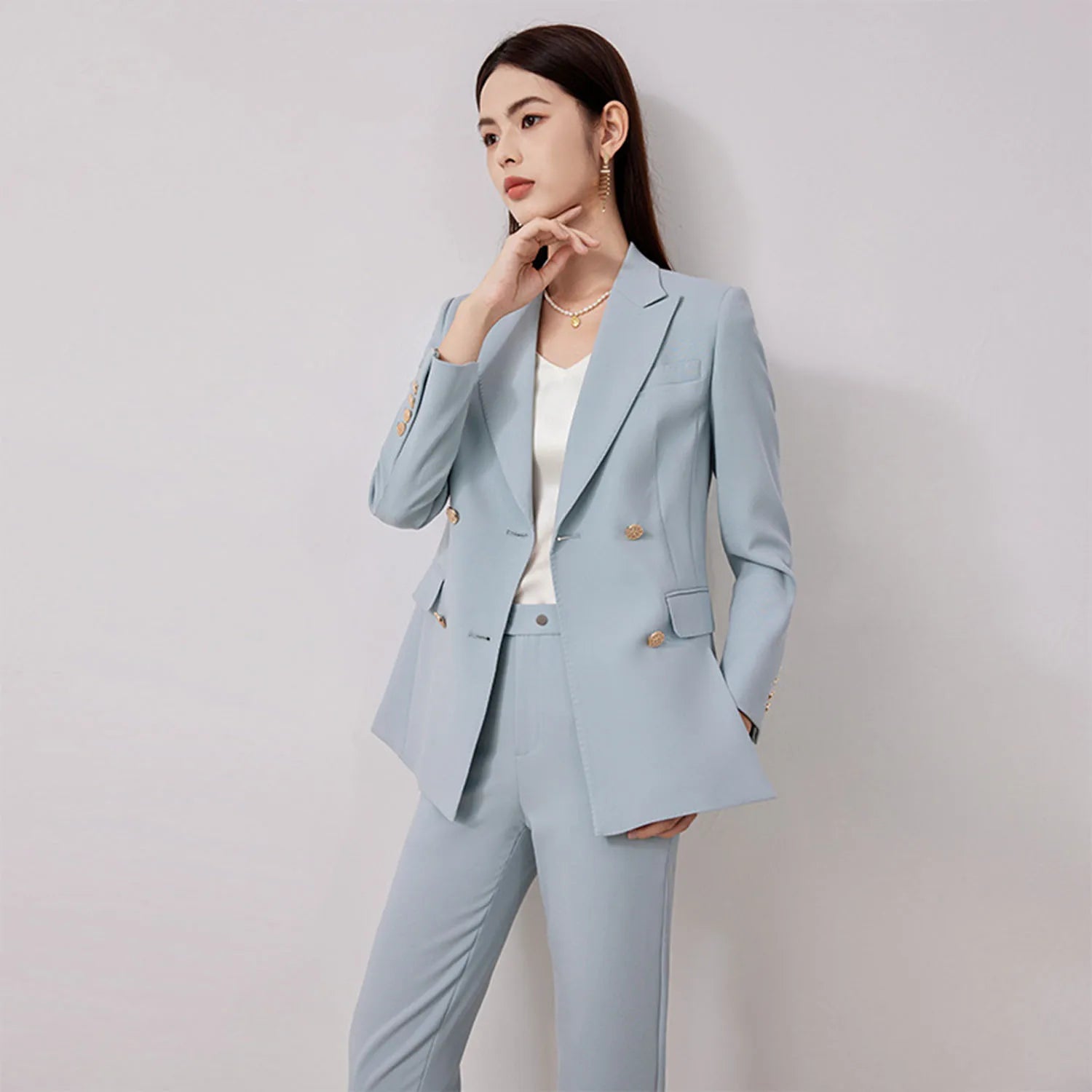 Allingentle Women's Suit 2 Piece Set Business Suit Elegant Pantsuit Set for Party Office Work Outfits Customize