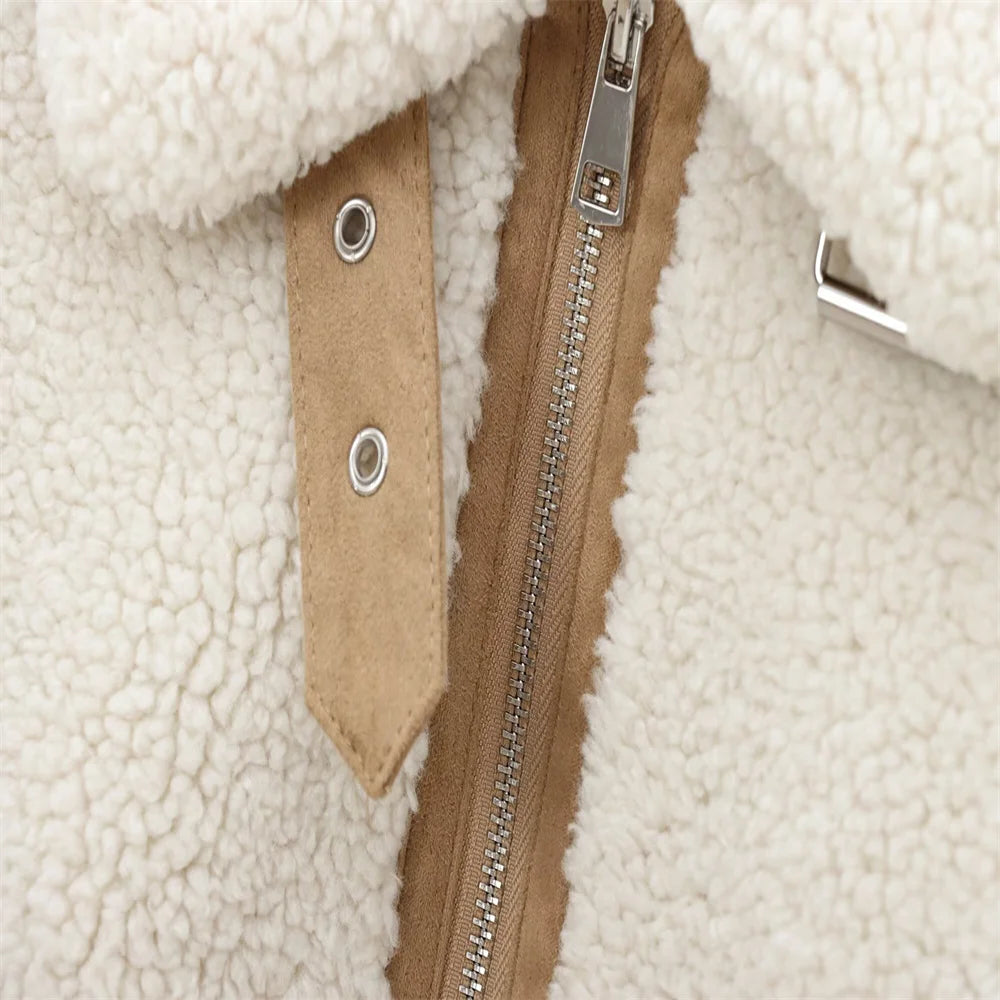 Cappotto donna invernale , caldo e morbido , in pile double-face