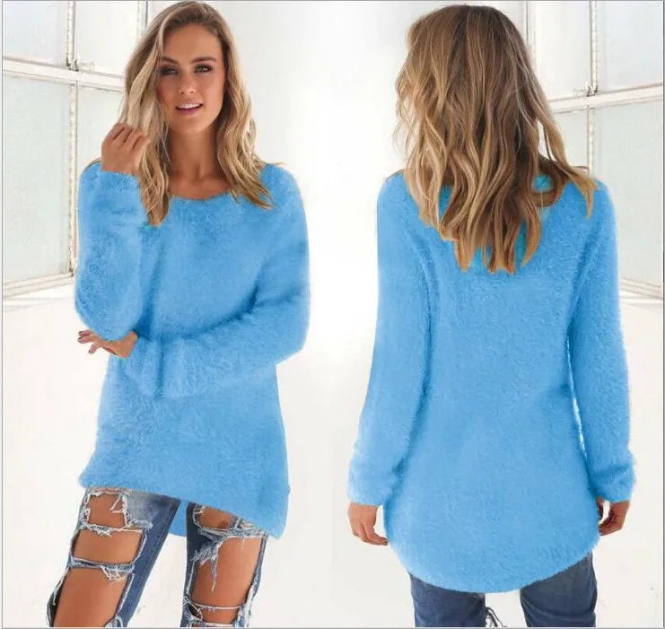 2023 new Women's woman Sweaters Jumpers Clothing Autumn and Winter Fashion Solid Color Long Sleeve Women's Sweater Top Pullovers