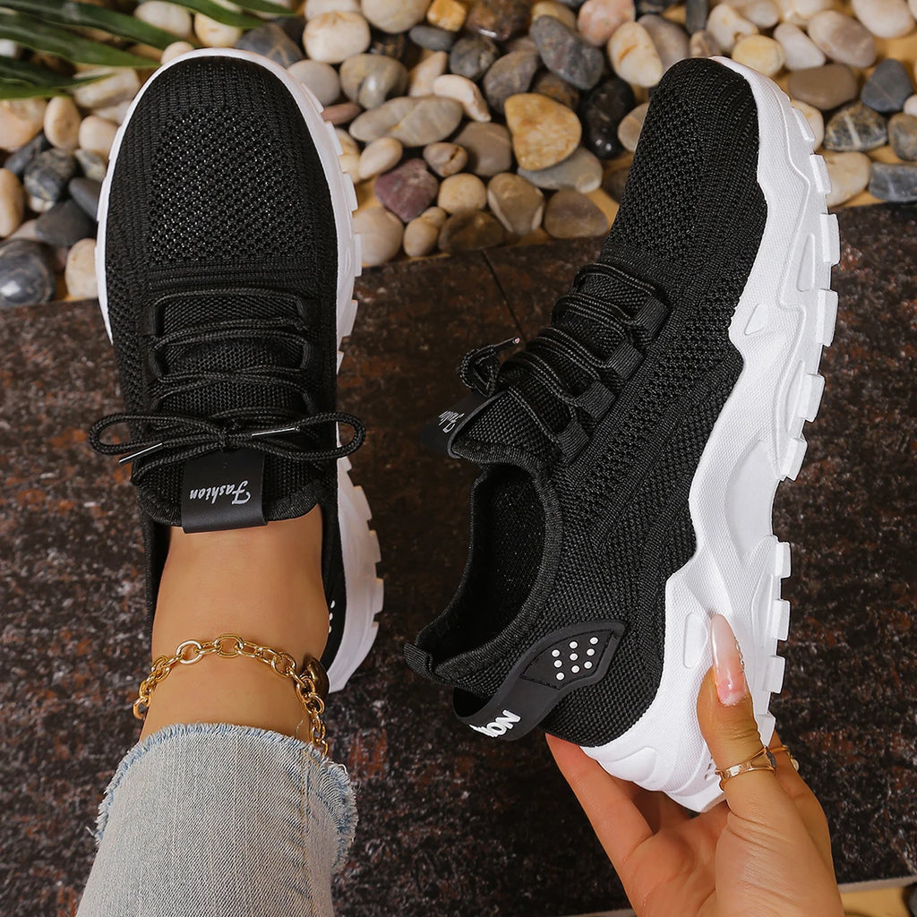 New women's thick-soled sneakers Breathable Mesh Sneakers Women Casual Shoes Thick Sole Spring Tennis Shoes free shiping shoe